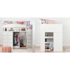 Tiara 4-Drawer Pure White Twin-Size Loft Bed by South Shore -South Shore Shop pure white south shore loft beds 10523 c3 1000