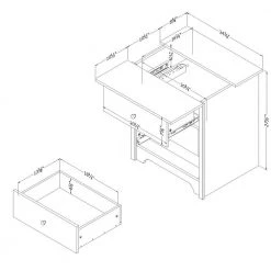 Vito Pure White Nightstand by South Shore -South Shore Shop pure white south shore nightstands 3150060 40 1000