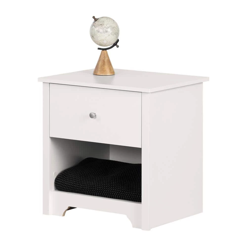 Vito 1-Drawer Nightstand in Pure White by South Shore 10 Vito 1-Drawer Nightstand in Pure White by South Shore - Image 10