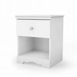 Crystal 1-Drawer Pure White Nightstand by South Shore