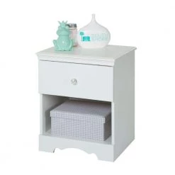 Crystal 1-Drawer Pure White Nightstand by South Shore -South Shore Shop pure white south shore nightstands 3550062 76 1000