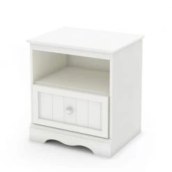 Savannah 1-Drawer Pure White Nightstand by South Shore