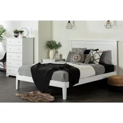 Vito Pure White Queen Size Platform Bed 62.5 in. W by South Shore -South Shore Shop pure white south shore platform beds 12475 31 1000