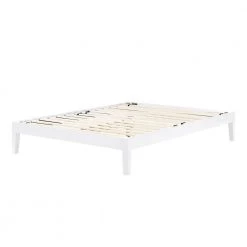 Vito Pure White Queen Size Platform Bed 62.5 in. W by South Shore