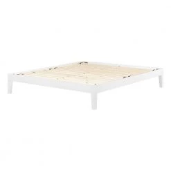 Vito Pure White King Size Platform Bed 78.5 in. W by South Shore