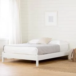 Munich Pure White Full Size Platform Bed 58.25 in. W by South Shore -South Shore Shop pure white south shore platform beds 13209 c3 1000