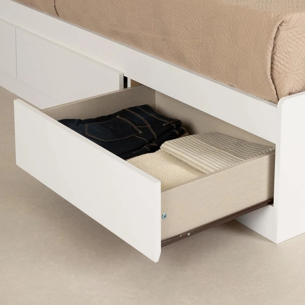Fusion Pure White Full Size Bed 55.5 in. W with 3-Drawers by South Shore 8 Fusion Pure White Full Size Bed 55.5 in. W with 3-Drawers by South Shore - Image 8
