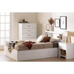 Fusion Pure White Full Size Bed 55.5 in. W with 3-Drawers by South Shore 19 Fusion Pure White Full Size Bed 55.5 in. W with 3-Drawers by South Shore -South Shore Shop pure white south shore platform beds 13845 31 1000