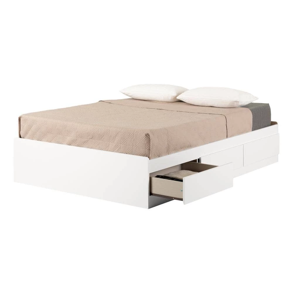 Fusion Pure White Full Size Bed 55.5 in. W with 3-Drawers by South Shore 9 Fusion Pure White Full Size Bed 55.5 in. W with 3-Drawers by South Shore - Image 9