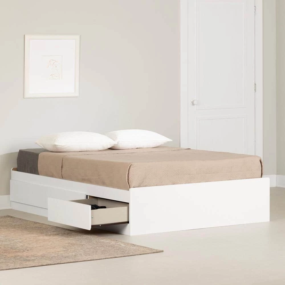 Fusion Pure White Full Size Bed 55.5 in. W with 3-Drawers by South Shore 6 Fusion Pure White Full Size Bed 55.5 in. W with 3-Drawers by South Shore - Image 6