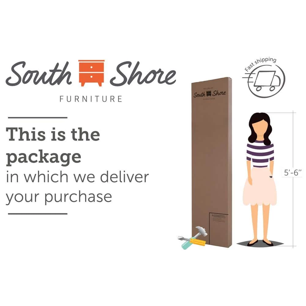 Fusion Pure White Full/Queen Size Bed 60 in. W with 2-Drawers by South Shore 3 Fusion Pure White Full/Queen Size Bed 60 in. W with 2-Drawers by South Shore - Image 3