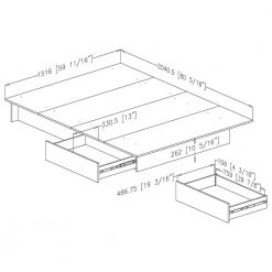 Fusion Pure White Full/Queen Size Bed 60 in. W with 2-Drawers by South Shore 12 Fusion Pure White Full/Queen Size Bed 60 in. W with 2-Drawers by South Shore -South Shore Shop pure white south shore platform beds 13847 77 1000