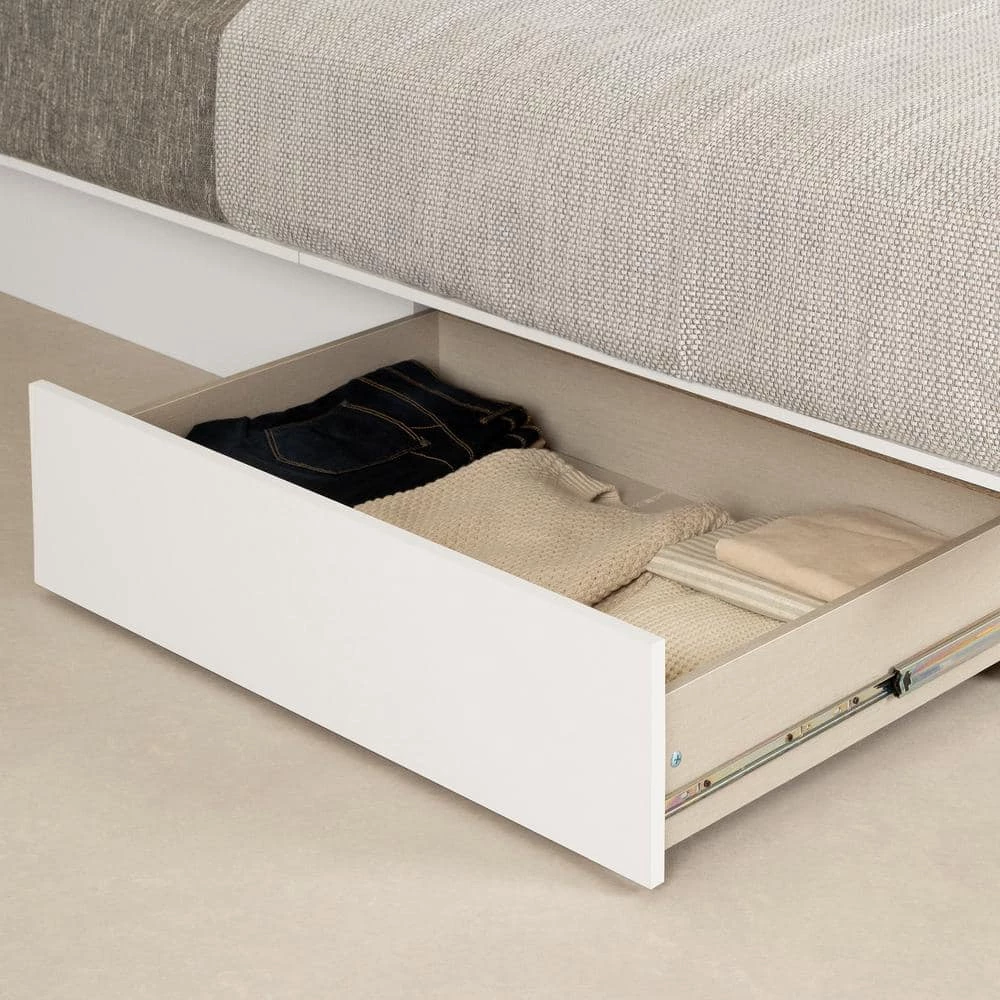 Fusion Pure White Full/Queen Size Bed 60 in. W with 2-Drawers by South Shore 2 Fusion Pure White Full/Queen Size Bed 60 in. W with 2-Drawers by South Shore - Image 2