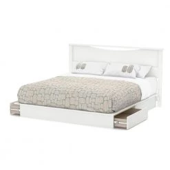Step One 2-Drawer King-Size Platform Bed in Pure White by South Shore -South Shore Shop pure white south shore platform beds 3160237 fa 1000