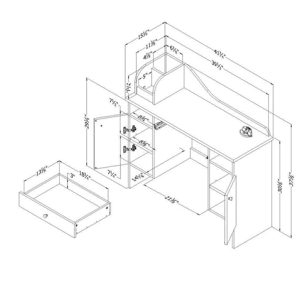 Vito Pure White Desk by South Shore 7 Vito Pure White Desk by South Shore - Image 7