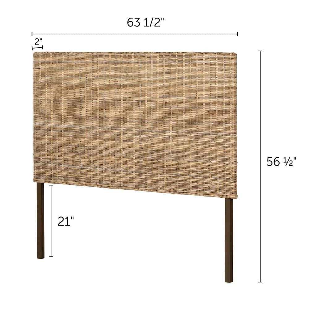 Lilak Beige Rattan Queen Headboard by South Shore 3 Lilak Beige Rattan Queen Headboard by South Shore - Image 3