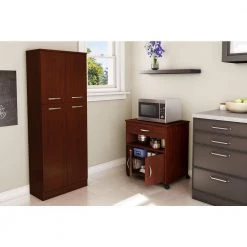 Axess Royal Cherry Microwave Cart With Storage by South Shore -South Shore Shop royal cherry south shore microwave carts 10015 31 1000