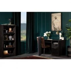 Gascony Rubbed Black 4-Shelf Bookcase by South Shore -South Shore Shop rubbed black south shore bookcases bookshelves 12543 31 1000