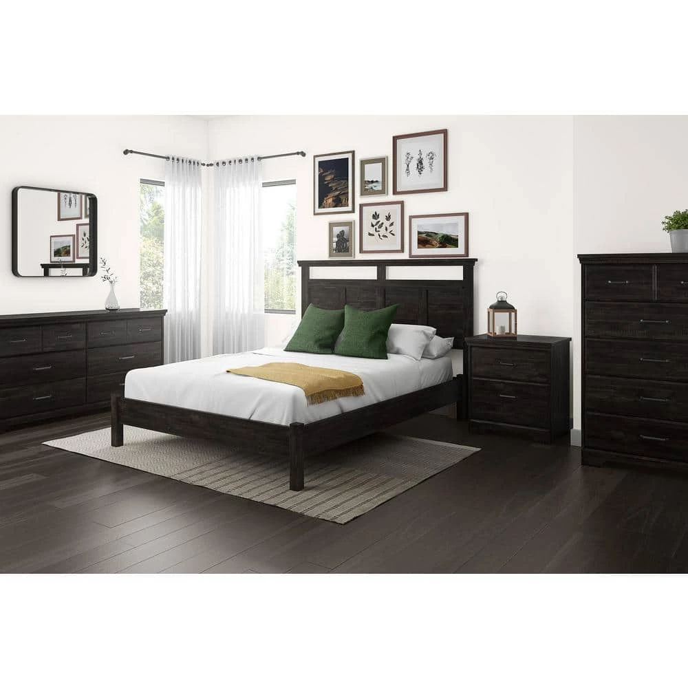 Versa RubBed Black Full/Queen Size Headboard by South Shore 7 Versa RubBed Black Full/Queen Size Headboard by South Shore - Image 7