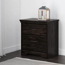 Versa 2-Drawer RubBed Black Nightstand (23 in. W x 25.25 in. H) by South Shore -South Shore Shop rubbed black south shore nightstands 13113 c3 1000
