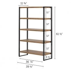 61.5 in. Rustic Bamboo Metal 5-shelf Accent Bookcase with Open Back by South Shore 11 61.5 in. Rustic Bamboo Metal 5-shelf Accent Bookcase with Open Back by South Shore -South Shore Shop rustic bamboo south shore bookcases bookshelves 11521 40 1000