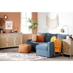 Balka 1-Door Rustic Oak and Faux Printed Rattan Nightstand 27.75 in X 17 in X 17.75 in by South Shore -South Shore Shop rustic oak and faux printed rattan south shore nightstands 12922 44 1000