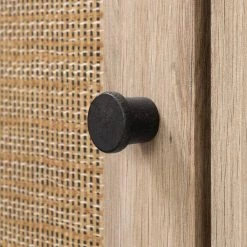 Balka 1-Door Rustic Oak and Faux Printed Rattan Nightstand 27.75 in X 17 in X 17.75 in by South Shore -South Shore Shop rustic oak and faux printed rattan south shore nightstands 12922 c3 1000