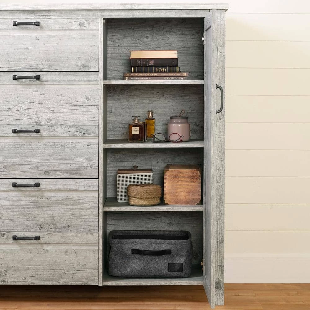 Lionel 5-Drawer Seaside Pine Chest 49.75 in. x 48.25 in. x 18.25 in. by South Shore 8 Lionel 5-Drawer Seaside Pine Chest 49.75 in. x 48.25 in. x 18.25 in. by South Shore - Image 8