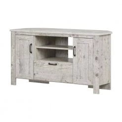 Lionel 48 in. Seaside Pine Particle Board Corner TV Stand Fits TVs Up to 48 in. with Storage Doors by South Shore