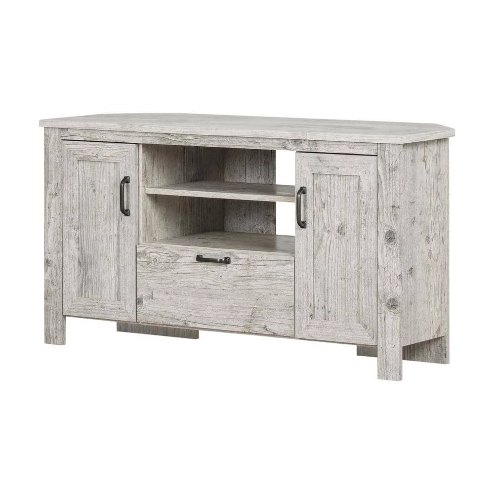 Lionel 48 in. Seaside Pine Particle Board Corner TV Stand Fits TVs Up to 48 in. with Storage Doors by South Shore 1 Lionel 48 in. Seaside Pine Particle Board Corner TV Stand Fits TVs Up to 48 in. with Storage Doors by South Shore
