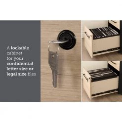 Kozack Soft Elm and Matte Black Decorative Vertical File Cabinet with 2-Drawers by South Shore -South Shore Shop soft elm and matte black south shore file cabinets 13330 1d 1000