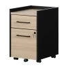 Kozack Soft Elm and Matte Black Decorative Vertical File Cabinet with 2-Drawers by South Shore