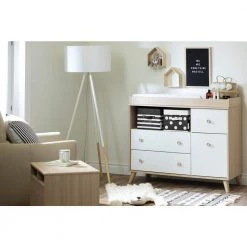 Yodi Soft Elm and Pure White Changing Table by South Shore -South Shore Shop soft elm and pure white south shore changing tables 12172 31 1000