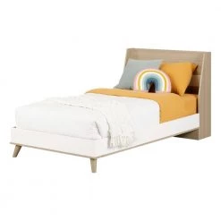 Yodi Soft Elm and Pure White Twin Bed by South Shore -South Shore Shop soft elm and pure white south shore kids beds 12174 76 1000