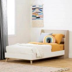 Yodi Soft Elm and Pure White Twin Bed by South Shore -South Shore Shop soft elm and pure white south shore kids beds 12174 c3 1000