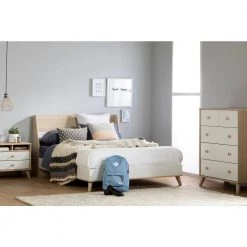 Yodi Soft Elm and Pure White Full Bed by South Shore -South Shore Shop soft elm and pure white south shore kids beds 12175 31 1000