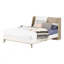 Yodi Soft Elm and Pure White Full Bed by South Shore -South Shore Shop soft elm and pure white south shore kids beds 12175 76 1000