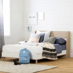 Yodi Soft Elm and Pure White Full Bed by South Shore -South Shore Shop soft elm and pure white south shore kids beds 12175 c3 1000