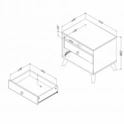 Yodi 2-Drawer Soft Elm and Pure White Nightstand by South Shore -South Shore Shop soft elm and pure white south shore kids nightstands 12171 44 1000