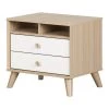 Yodi 2-Drawer Soft Elm and Pure White Nightstand by South Shore