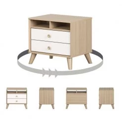 Yodi 2-Drawer Soft Elm and Pure White Nightstand by South Shore -South Shore Shop soft elm and pure white south shore kids nightstands 12171 76 1000