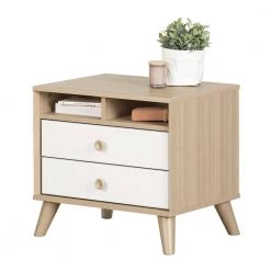 Yodi 2-Drawer Soft Elm and Pure White Nightstand by South Shore -South Shore Shop soft elm and pure white south shore kids nightstands 12171 fa 1000