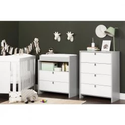 Cookie 2-Drawer Soft Gray and Pure White Changing Table by South Shore -South Shore Shop soft gray and pure white south shore changing tables 10278 31 1000