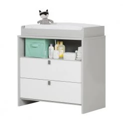 Cookie 2-Drawer Soft Gray and Pure White Changing Table by South Shore -South Shore Shop soft gray and pure white south shore changing tables 10278 76 1000