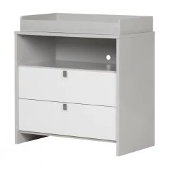 Cookie 2-Drawer Soft Gray and Pure White Changing Table by South Shore -South Shore Shop soft gray and pure white south shore changing tables 10278 c3 1000