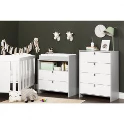 Cookie 4-Drawer Soft Gray and Pure White Chest by South Shore -South Shore Shop soft gray and pure white south shore kids dressers 10277 44 1000