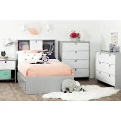 Cookie 1-Drawer Soft Gray and Pure White Nightstand by South Shore 15 Cookie 1-Drawer Soft Gray and Pure White Nightstand by South Shore -South Shore Shop soft gray and pure white south shore kids nightstands 10513 31 1000