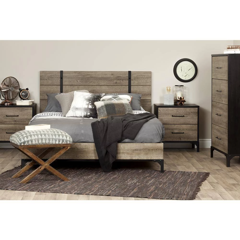 Valet 4-Drawer Weathered Oak and Ebony Chest of Drawers by South Shore 5 Valet 4-Drawer Weathered Oak and Ebony Chest of Drawers by South Shore - Image 5