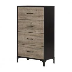 Valet 4-Drawer Weathered Oak and Ebony Chest of Drawers by South Shore 10 Valet 4-Drawer Weathered Oak and Ebony Chest of Drawers by South Shore -South Shore Shop weathered oak and ebony south shore chest of drawers 10497 c3 1000
