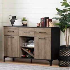 Valet Weathered Oak and Ebony Buffet by South Shore -South Shore Shop weathered oak and ebony south shore sideboards buffet tables 10710 31 1000